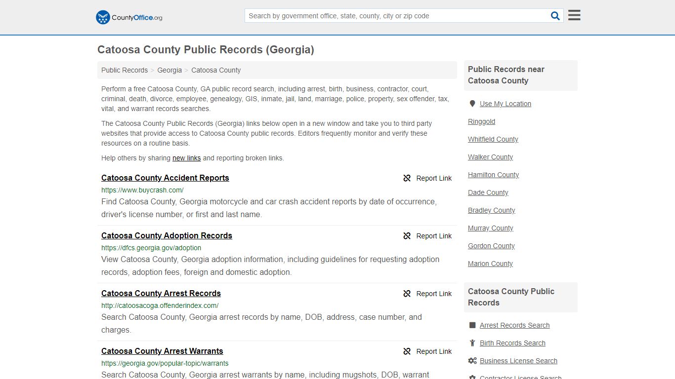 Public Records - Catoosa County, GA (Business, Criminal ...