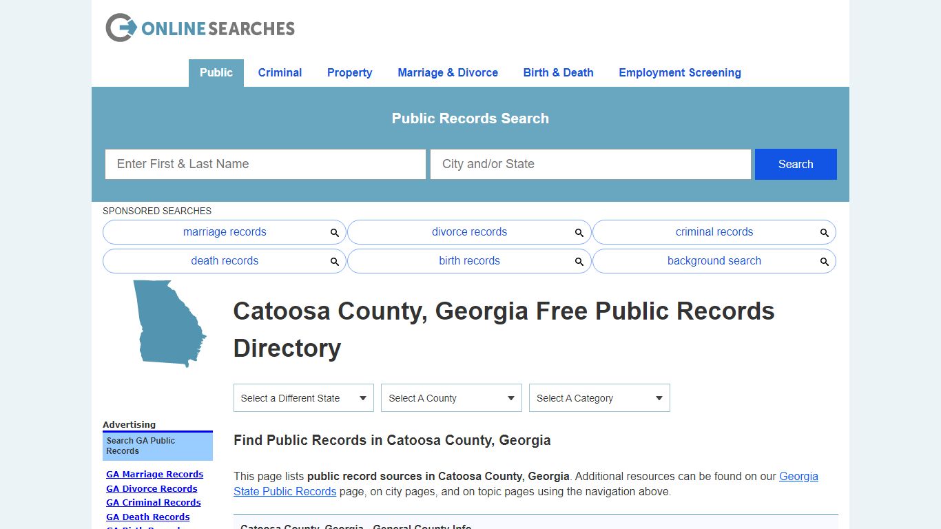 Catoosa County, Georgia Public Records Directory