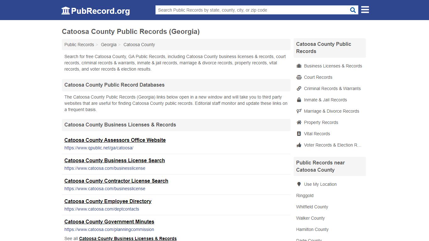 Free Catoosa County Public Records (Georgia Public Records)