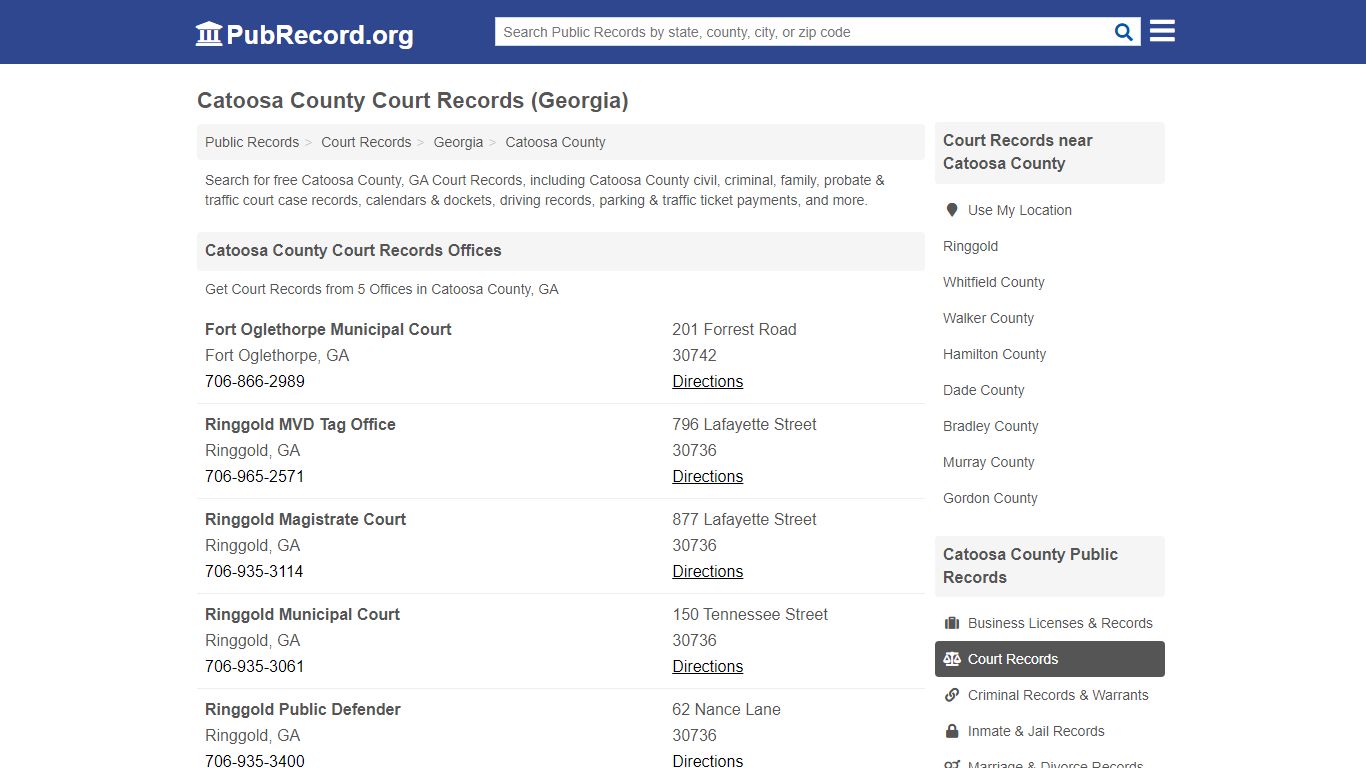 Catoosa County Court Records (Georgia) - Public Record